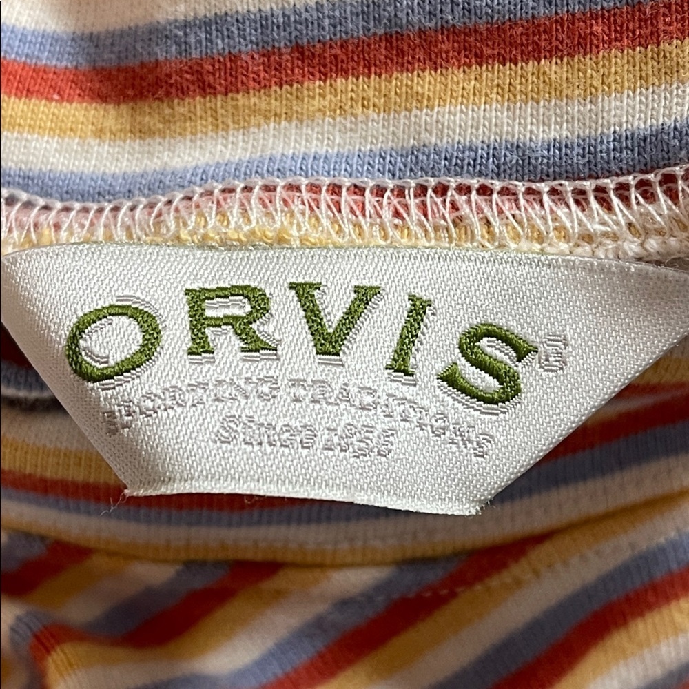 Vintage Orvis Stripe Turtleneck Heavy Cotton Top Size S - Picture 5 of 6